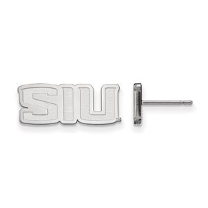 10k White Gold Southern Illinois University XS (Tiny) Post Earrings